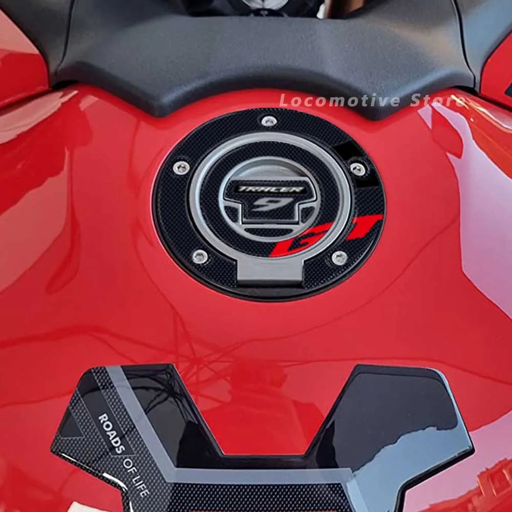 트레이서 9GT 2023 오토바이 3D 에폭시 레진 스티커 데칼 미끄럼 방지 측면 연료 탱크 보호 패드 (트레이서 9GT, 트레이서 9 GT 용)