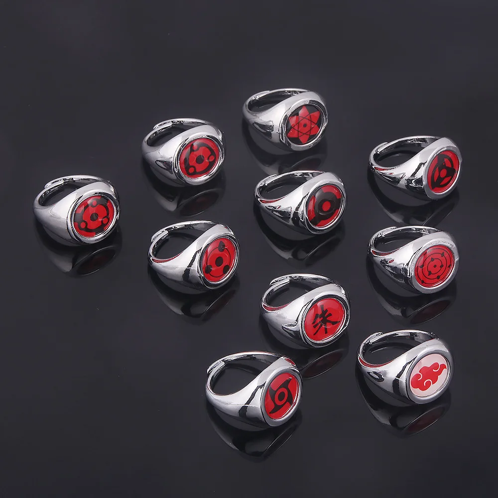 

Anime Cosplay Ring Akatsuki Naruto Ring Ladies Men's Ring Accessories Props Finger Decoration Itachi Rings Birthday Gifts