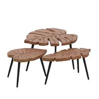 1/6  Dollhouse mini model toy ornaments Living Room Kitchen Accessories  a leaf tea table/stool three-piece suit 1