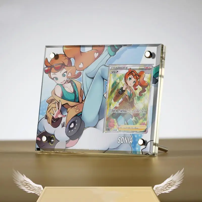 

Pokemon Self Made Sonia Acrylic Brick Shield Photo Display Box Anime Game Characters Classic Series Collection Card Toys Gifts