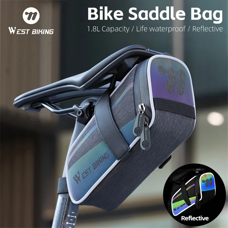 WEST BIKING Portable Bicycle Tail Bag Large Capacity MTB