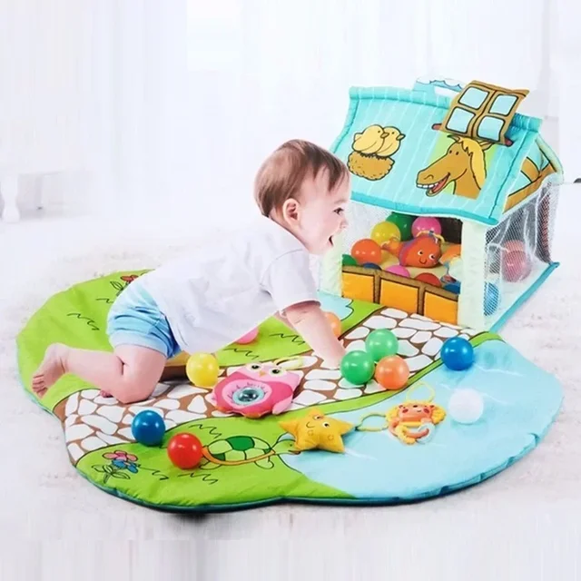 3-in-1 Baby Activity Gym Baby Play Mat Educational Toys Puzzle Crawling Blanket Infant Game Pad Rug Gift Baby Toys 0-12 Months 2