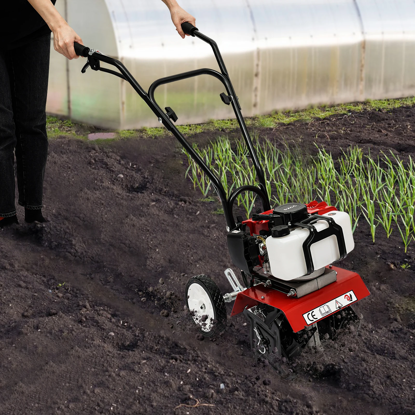 Multi-function Gas Power Tiller Cultivator Rototiller 52CC Stroke