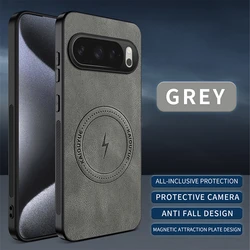 Premium Skin - friendly Leather Case with Magnetic Charging and Full - Protection for Google Pixel 8 Pro (GRAY)