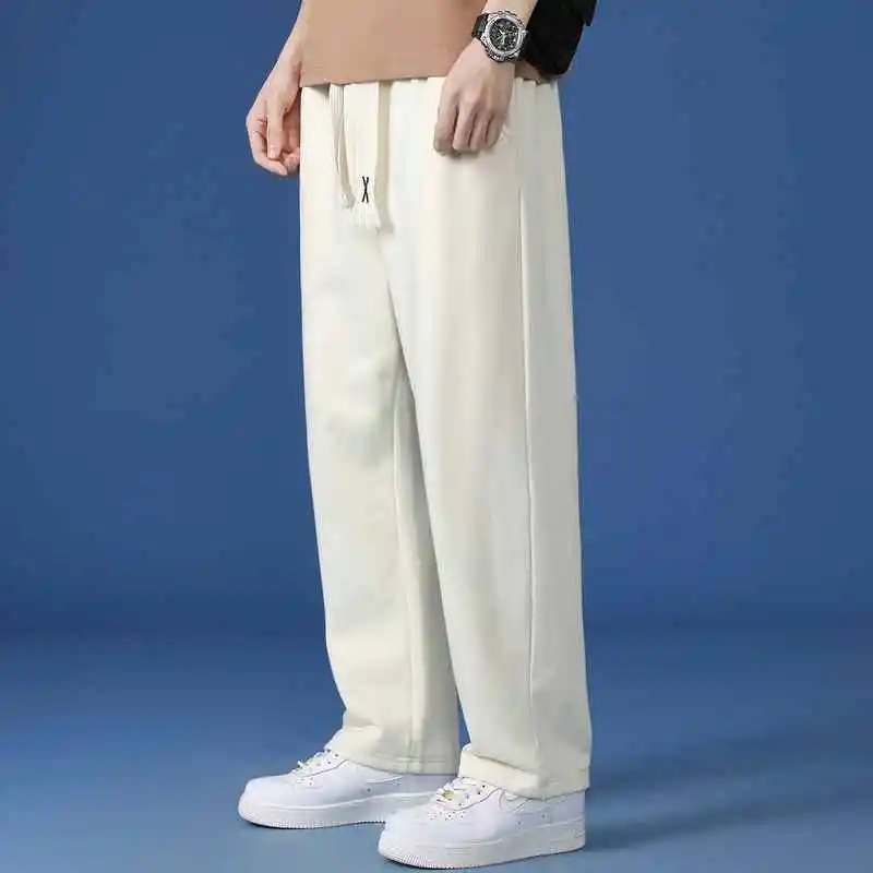 

Summer Male 2023 thin section Long pants Men's Casual Solid Colour Straight Baggy Wide-leg Pants Men Harajuku Streetwear Pants
