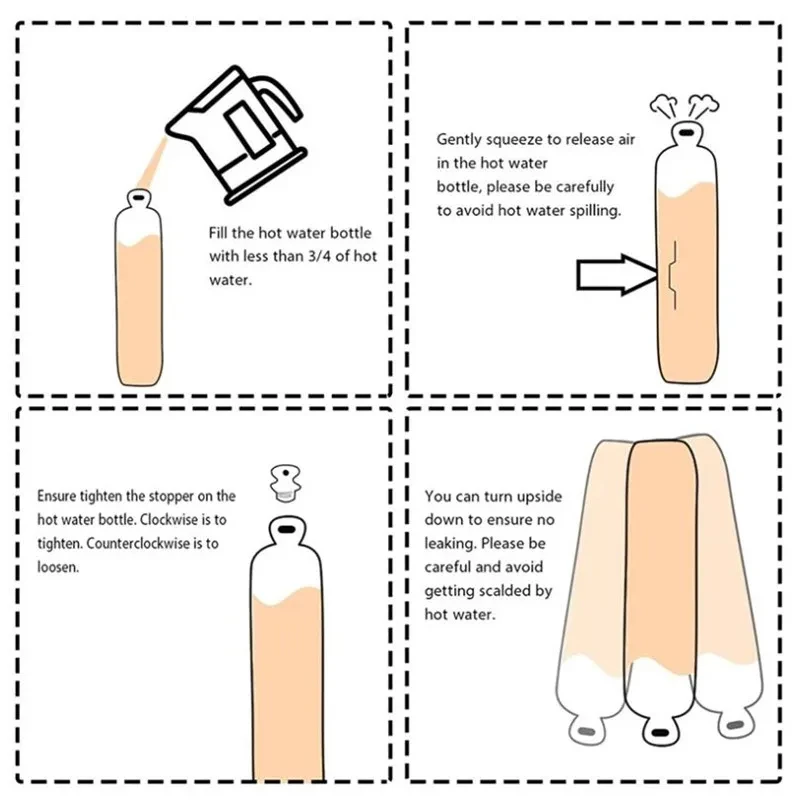 2L Rubber Hot Water Bottle With Cover Long Bottle Warmer For Pain Relief Menstrual Cramps Cute Animals Hot Water Bag Feet Warmer