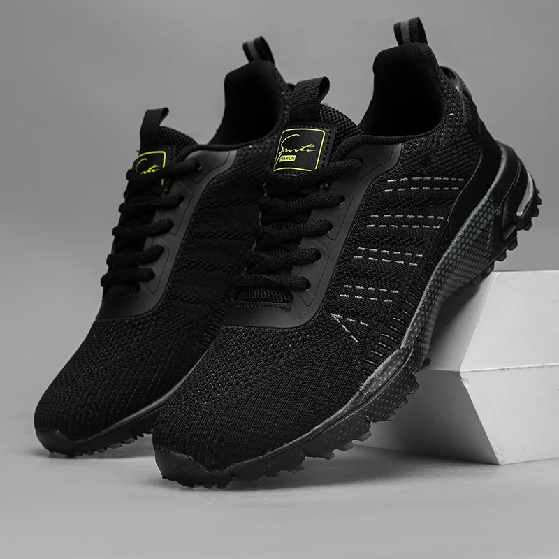 Breathable Lightweight Running Shoes for Men, Outdoor Sports Walking Shoes, Men's Shock-Absorbing Lace-Up Sports Shoes, Slippery and Comfortable, Suitable for Street Jogging and Hiking, Outdoor Activities, Suitable for All Seasons