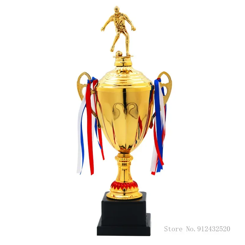 Customizable Trophies Champions, Commercial Covered Metal Trophy, Football Medal, Annual Meeting Souvenir Cup, Plastic base, 1Pc