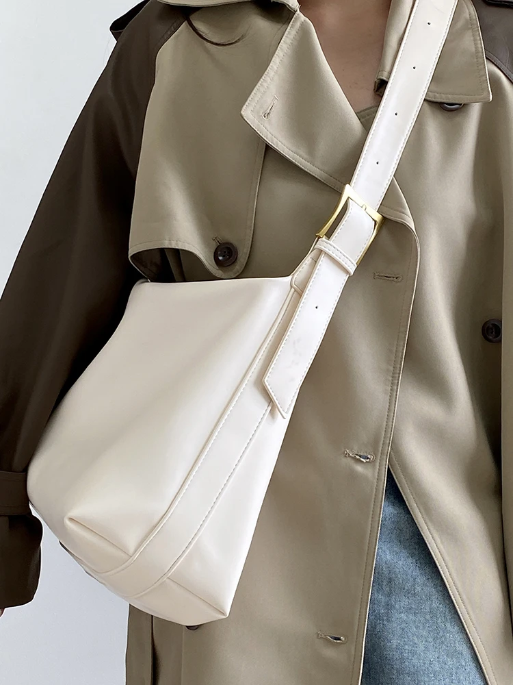 Fashionable All-Match Solid Color New Women's Shoulder Bags Autumn Winter Retro Casual Tote Bags Shoulder Bag Messenger Bags