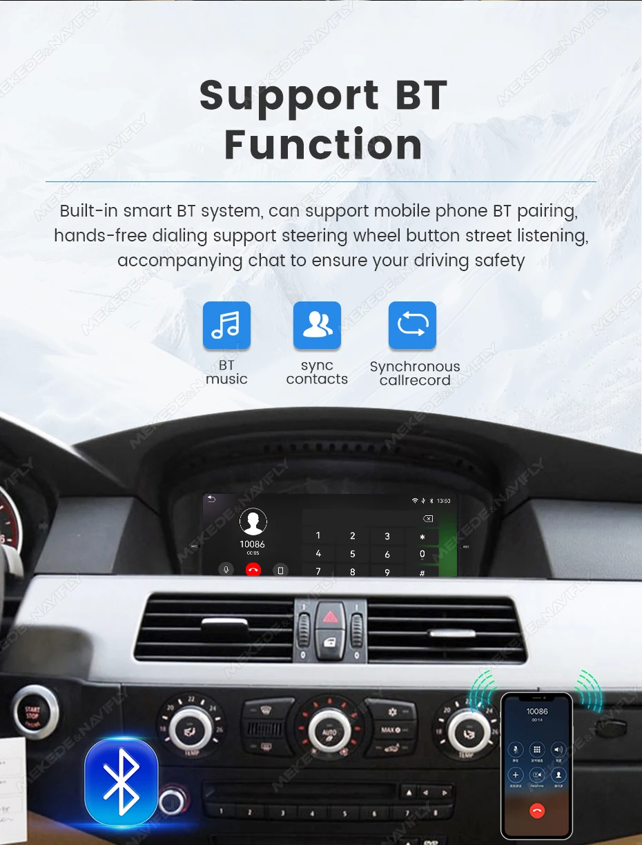 MEKEDE Radio para coche con sistema operativo linux, CarPlay inalámbrico, Android, 9,3 pulgadas, para BMW serie 5/3 E60 E61 E63 E64 E90 E91 E92, navegación GPS, multimedia para coche, pantalla de 1600x600, sistema inte 8
