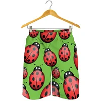 Cute Insect Ladybug Graphic Short Pants Men 3D Printed Animal Beach Shorts Summer Quick Dry Swim Trunks Surf Board Shorts 2
