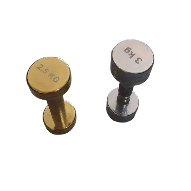 New Hot Gold Electroplated Dumbbells High-end Dumbbells Commercial Gym Steel