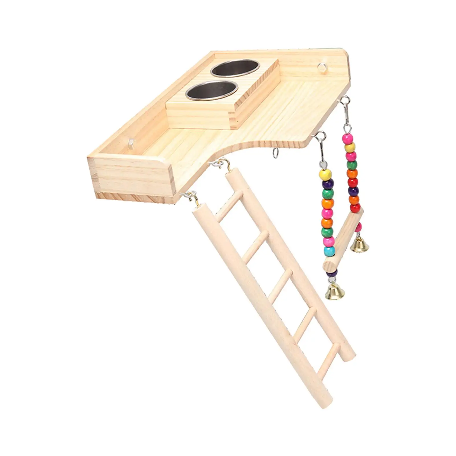 Pet Bird Parrot Playground Wooden Bird Ladder Interactive for Parakeets Cockatiels