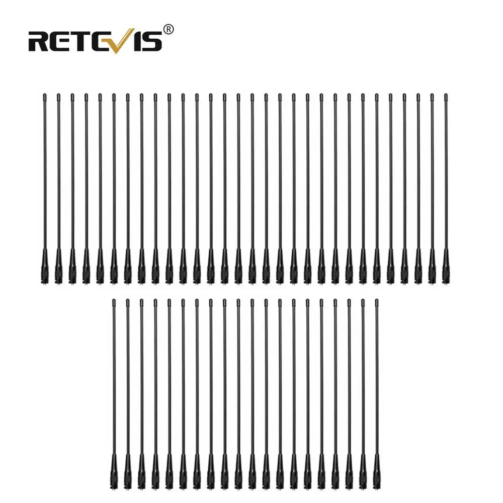 50 Pz Retevis Rhd-771 Sma-F Walkie Talkie Antenna Vhf Uhf Dual Band 39Cm Per Baofeng Uv 5R Quansheng Uv K5 Uv K6 Retevis H777
