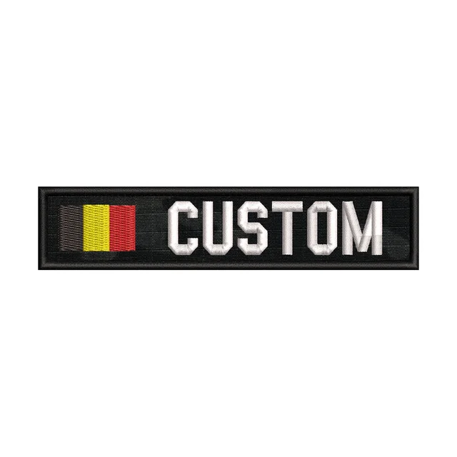 Black Multicam Flag Custom Name Tape Patch Hook And Loop Embroidery Spain  Israel France Germany Belgium United Kingdom Australia - Patches -  AliExpress