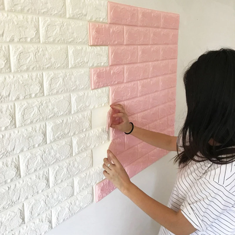 

35cmx30cm1Pcs 3D DIY Self-adhesive Wall Panel Sticker Waterproof for Living Room Bedroom Kitchen Background Home Decor