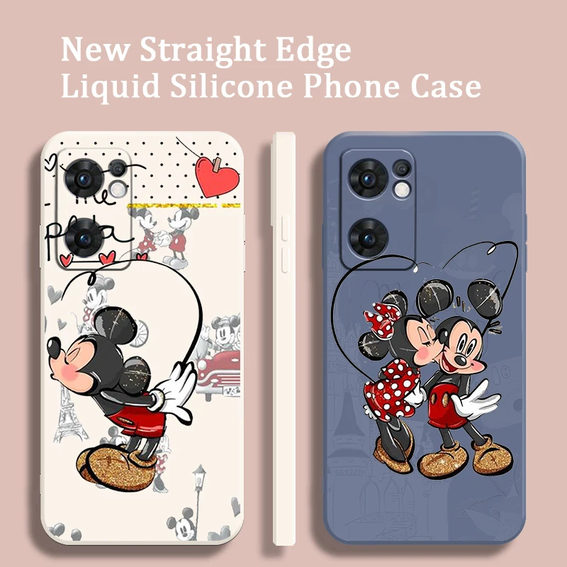 

Comic Disney Minnie Mickey Phone Case For OPPO A73 A31 2020 Reno7 SE 6 5 4 2 Z Lite Pro Plus 5G 4G Funda Liquid Rope Cover