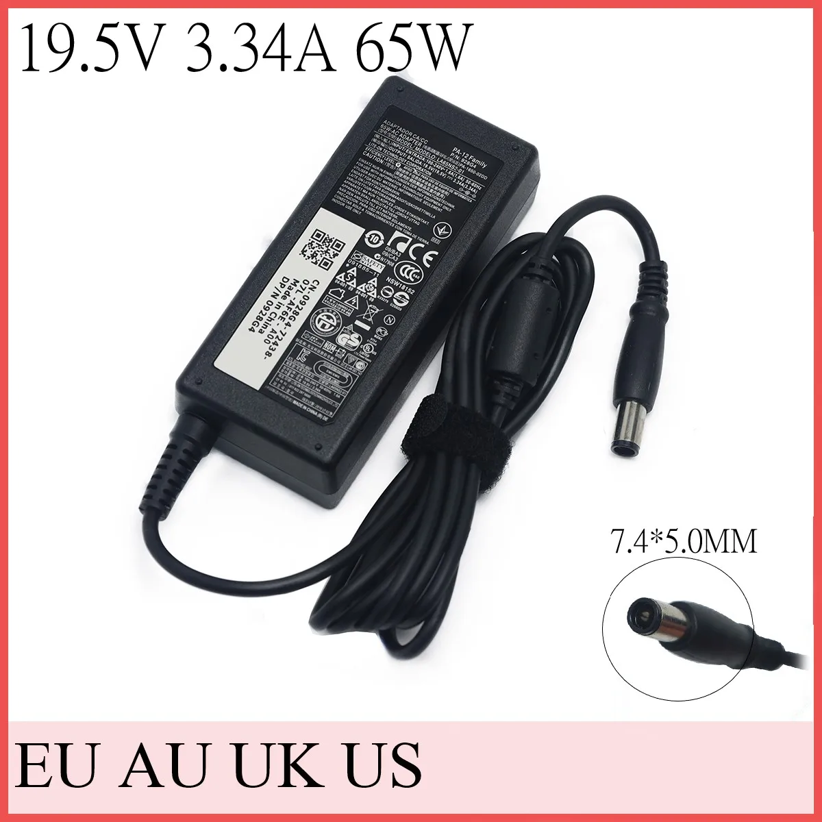 Laptop ac Carregador Adaptador de Alimentação para Dell Latitude E5440 E5470 7480 E6540 E7440 E7450 E7250 E6440 19.5v 3.34a 7.4*5.0 mm 65w
