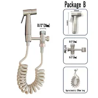 Handheld wash Bidet Spraver Set 304 Stainless SteeSpray Gun Shower Pressurizing Handheld Toilet spray gun shower Self Cleaning 1