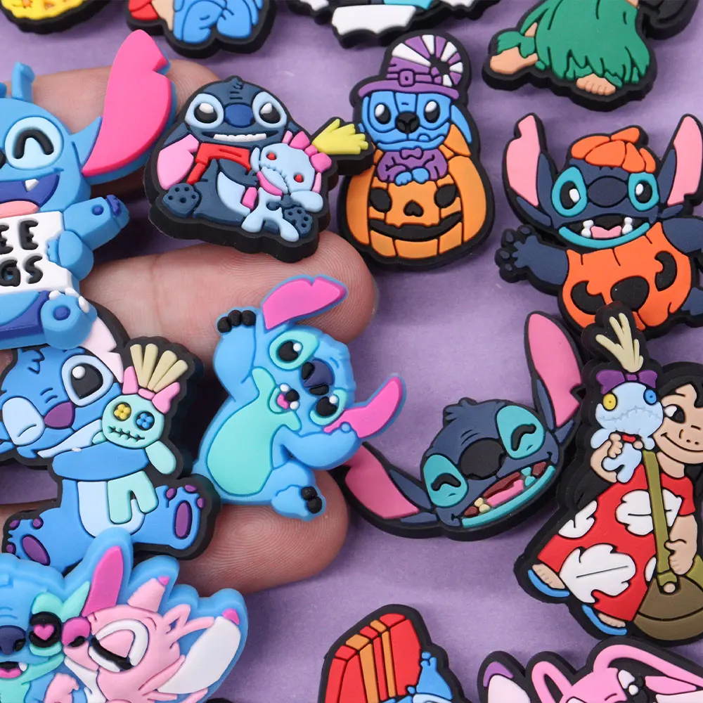 1-27Pcs Adorable Cartoon Lilo & Stitch Garden Shoe Buckle Charms Boys Girls Fashion Decorations DIY X-mas Gifts