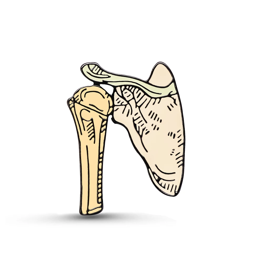 Medyczna emaliowana broszka w kształcie kości naszywka łopatki płaszcz z klapami dekoracja plecaka biżuterii dla chirurgów ortopedów