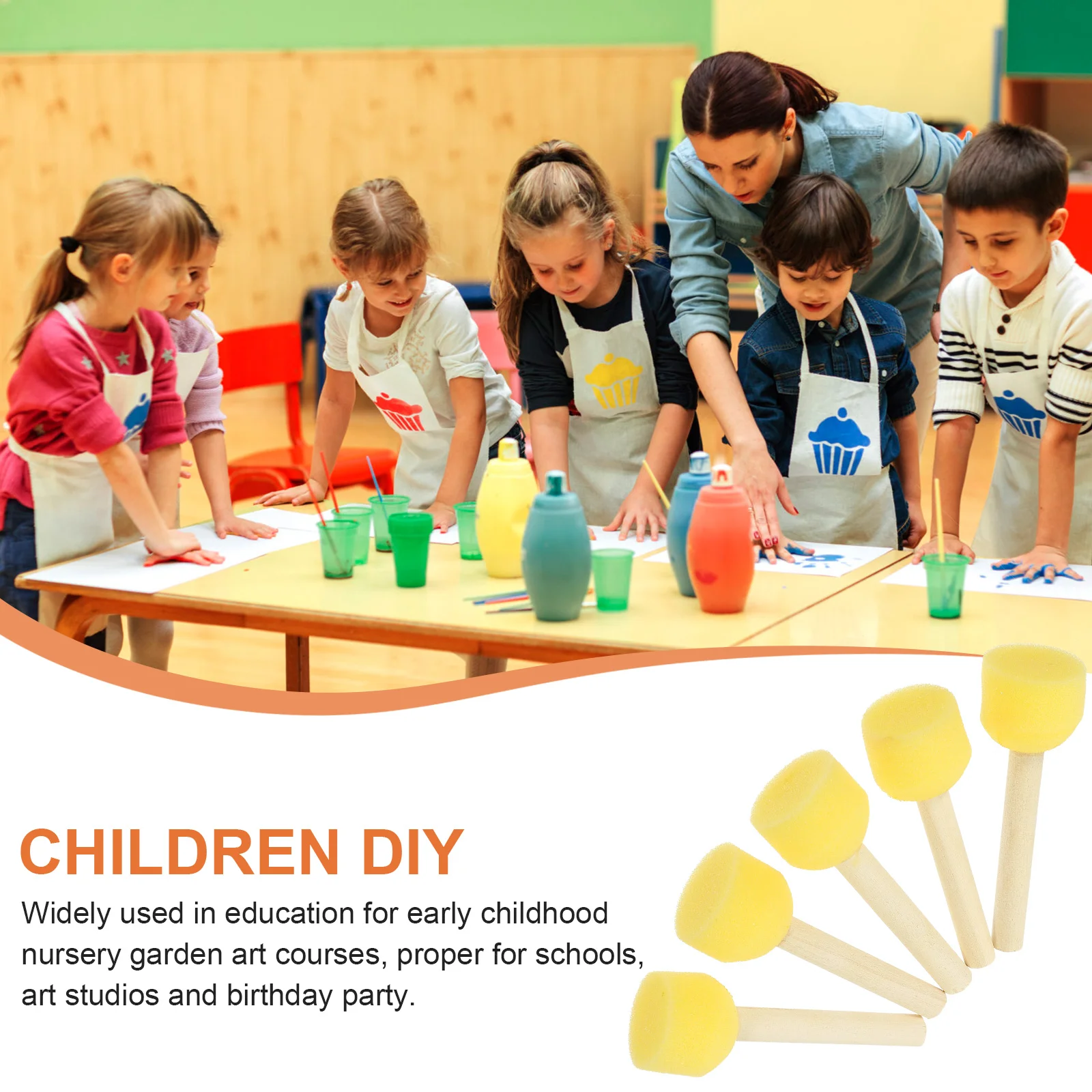 20 Pcs Mushroom Head Painting Brushes For Kids Foam Roller Drawing Supplies Toddler Graffiti Sponge Stamp Magic For Various 4