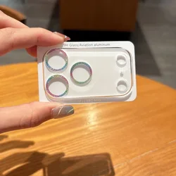 Glitter Camera Lens Protector - Full Coverage Tempered Glass Back Cap - 16Pro  16Pro Max (Colorful)