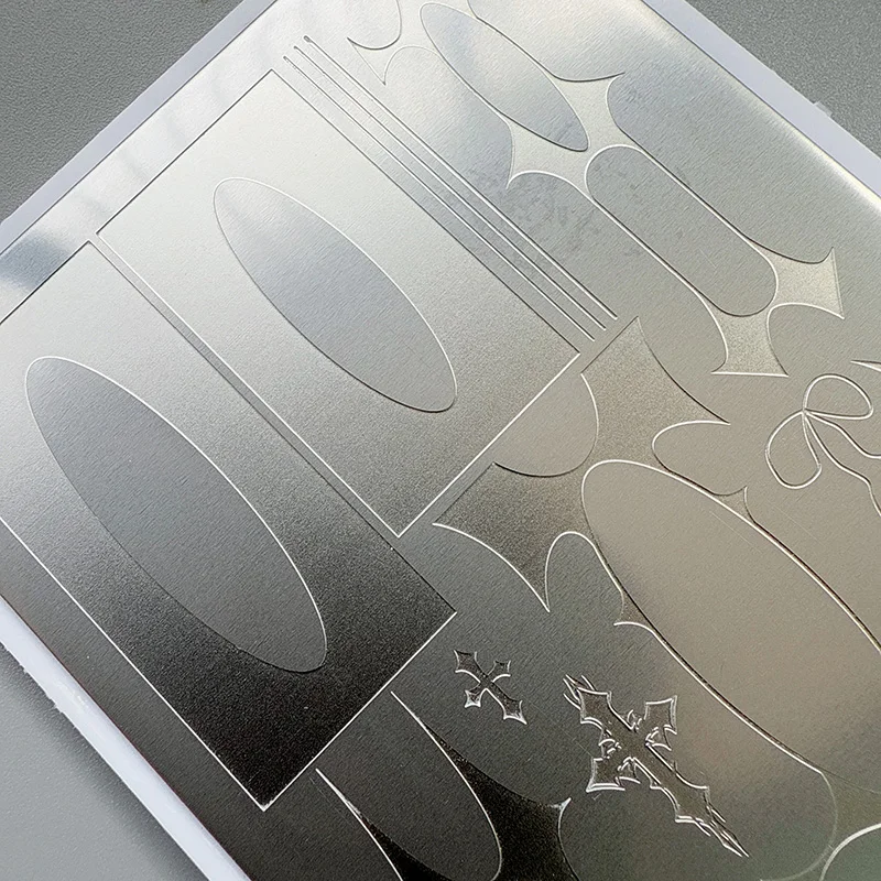 XMQ 네일 아트 스탬핑 플레이트 라인 템플릿 시계 템플릿