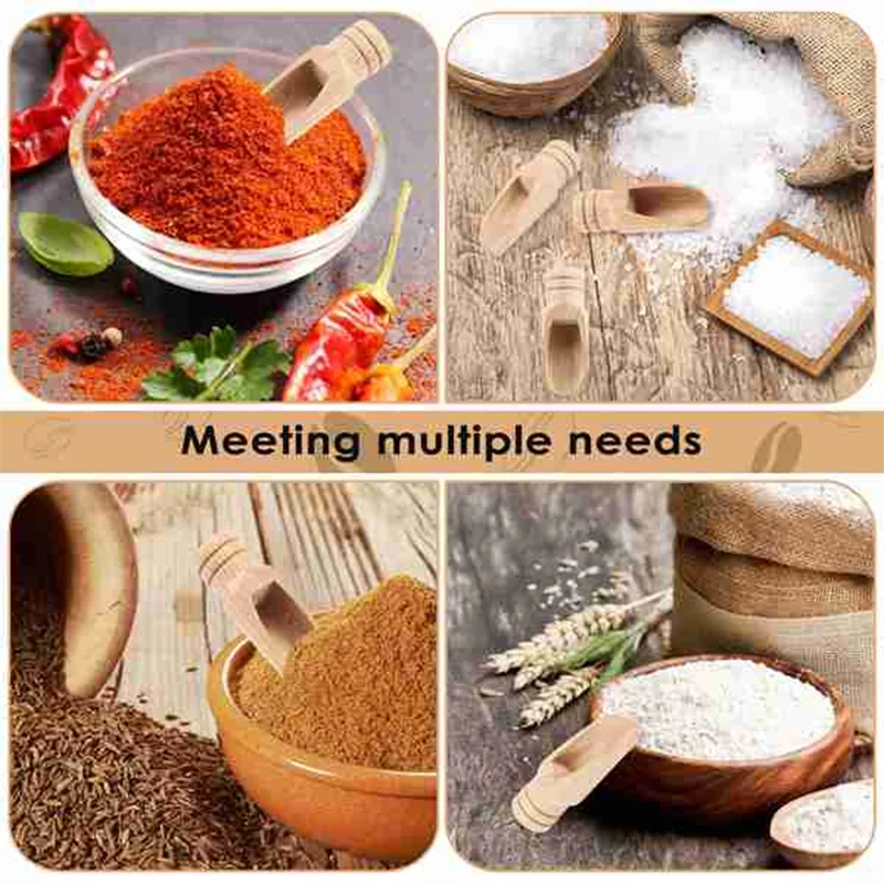 Salt Spoons 30 Pieces Small Wooden Spoon with Short Handle Mini Wooden Spoon for Condiments,Ice Cream, Coffee,Tea,Jam wooden spoon