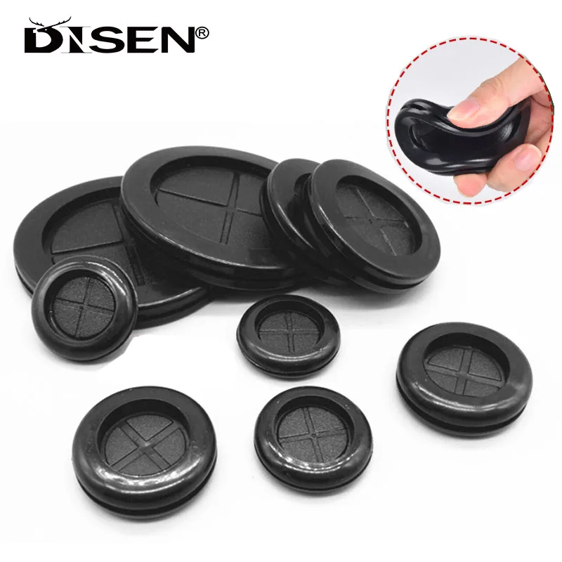 블랭킹 블라인드 고무 와이어링 그로밋 홀 플러그, 블랙 양면 보호 와이어 케이블, 전선 홀 블라인드