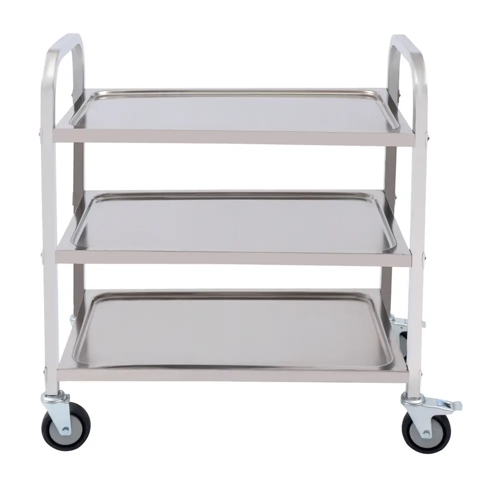 Carrello Portautensili A 3 Ripiani Con Ruote, 65x37x87 Cm, In Plastica E Alluminio, Portata 136 Kg, Per Cucina E Ufficio - 2