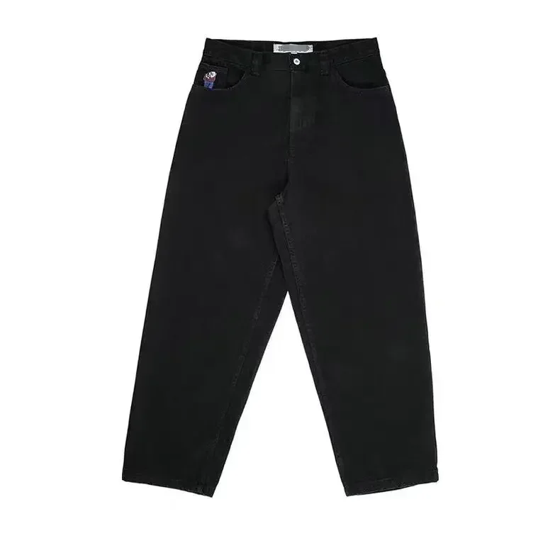 Retro Blue Baggy Jeans Y2K Pants Hip Hop Cartoon Streetwear Polar Big Boy Jeans Embroidery Mens Womens High Waist Wide Trouser 6