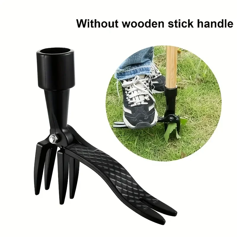 1pc 4-Prong Stainless Steel Weeder with Long Handle,Ergonomic Grip for Easy Weeding, No Bend or Kneelift Needed, Durable Tool
