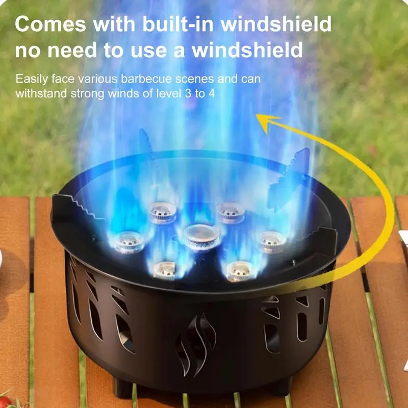 

High-power Windproof Stove Burner Seven-Star Fierce Fire Stove Integrated Design Outdoor Cooking Accessory For Hiking Camping