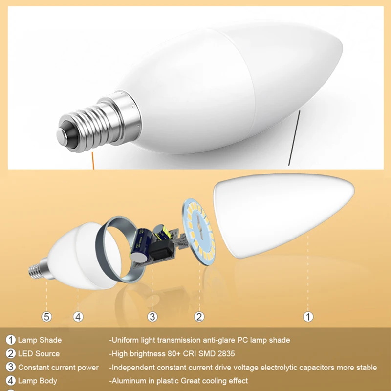4pcs/배치 LED 전구 E14 E27 LED 조명 실내 따뜻한 차가운 흰색 빛 3W 6W 9W 12W AC220V LED 촛불 전구 홈 장식 펜던트 조명