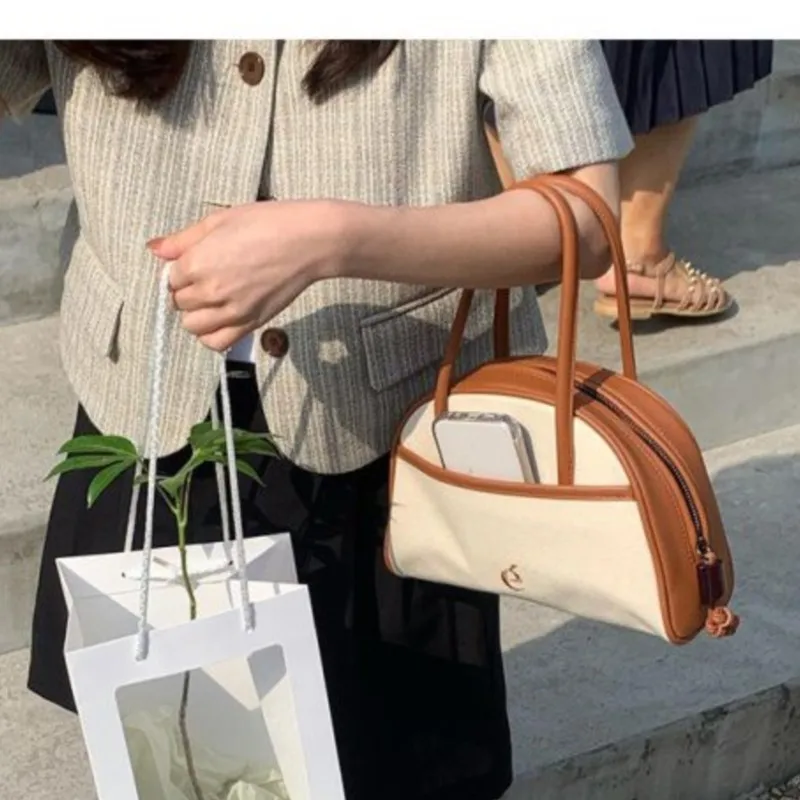 JIAERDI Retro White Y2k Hand Bag Purse Women 2025 Handle Casual Half Moon Bowling Bag Female Vintage Harajuku Handbag Aesthetic