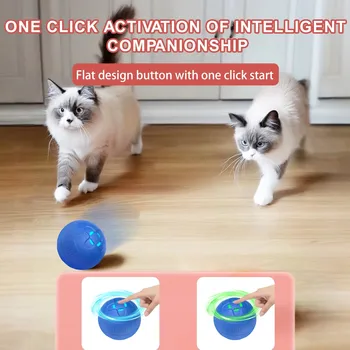 Smart Cat Rolling Ball Toys Rechargeable Cat Toys Ball Automatic Cat Baiter Random Motion for Cat USB Charging Bite Resistant 6