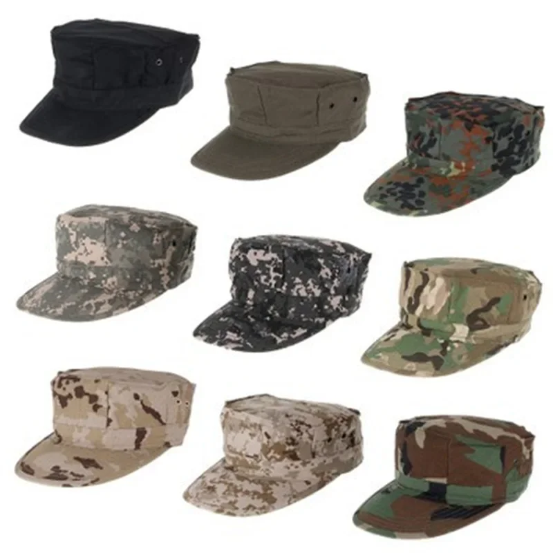 Outdoor Men Hat Rip Stop Fishing Cap Tactical Camouflage Octagonal Hunting Cap Us Camo Hat