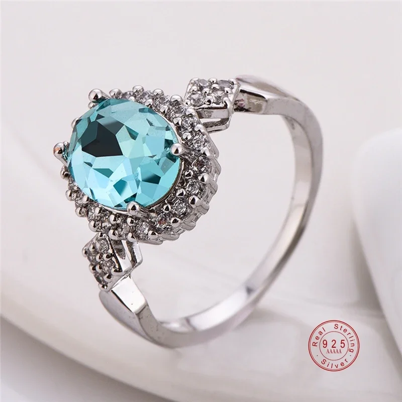 925 Sterling Silver Stackable Ring Round Black CZ Crystal Finger Ring for Women Wedding Party Bague Bijoux silver ring,wedding rings,silver rings