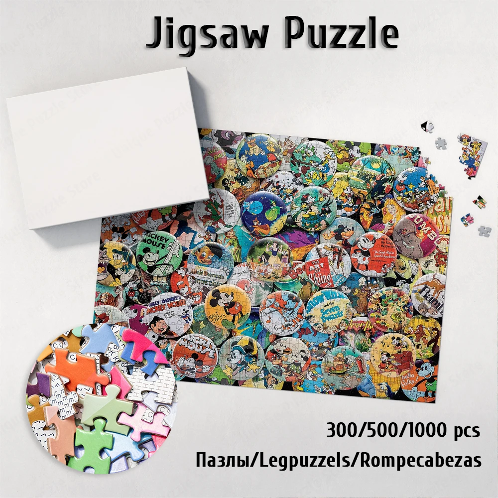 

Disney Character Images Puzzles for Adults Funny Cartoon Paper Jigsaw Puzzle Games Mickey and Minnie Snow White Large Kid Jigsaw