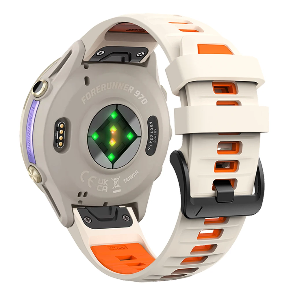 QuickFit 22mm Two-Tone Silicone Sports Watch Band Strap