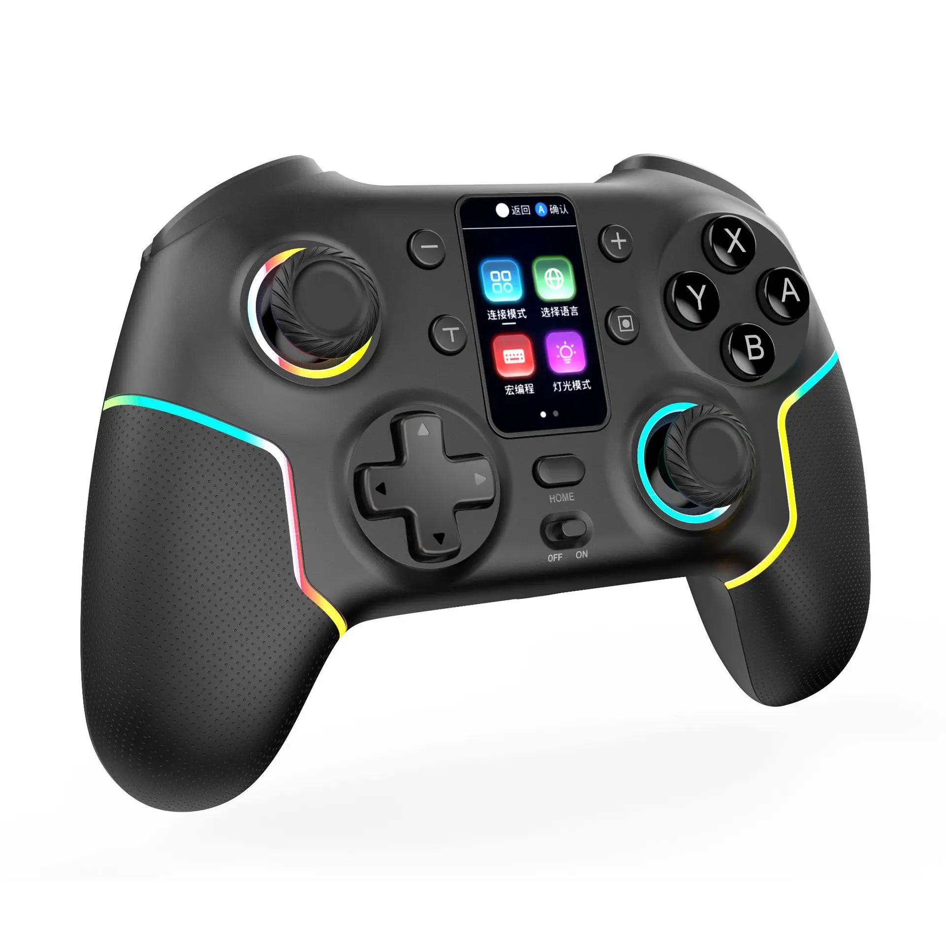 STK-7052 Bluetooth wireless Hall joystick game controller for Switch Android IOS PC six axis vibration suitable RGB lighting ﻿