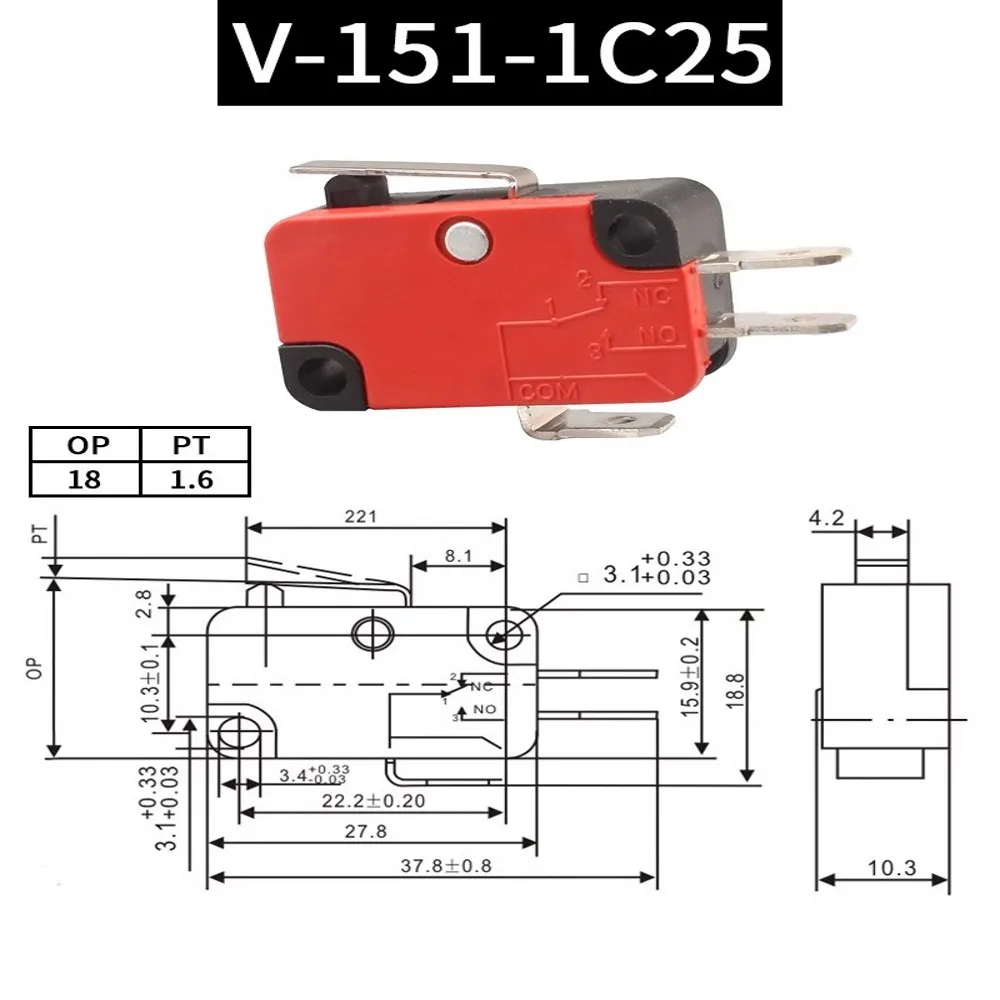 Micro Interruptor de Limite de Viagem, Momentary