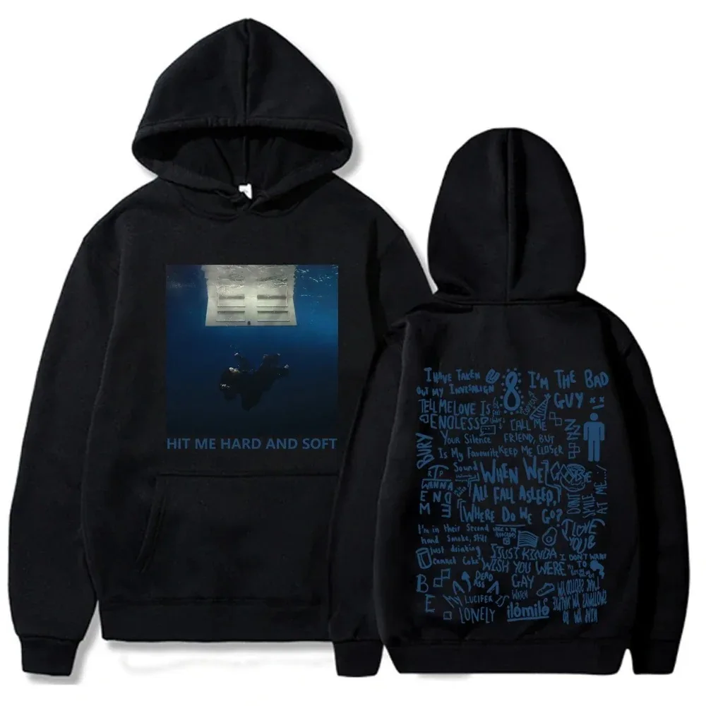 Hit Me Hard and Soft Tour Hoodie Billie Pullover Herren Sänger Grafikdruck Herbst Winter Fleece Sweatshirts für Fans