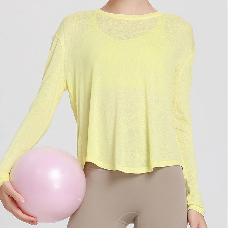 Women's Sports Wear For Fitness Running Jogging Seamless Long Sleeve Gym Woman Sport Shirt Yoga Top Female Workout Tops T-shirt 6