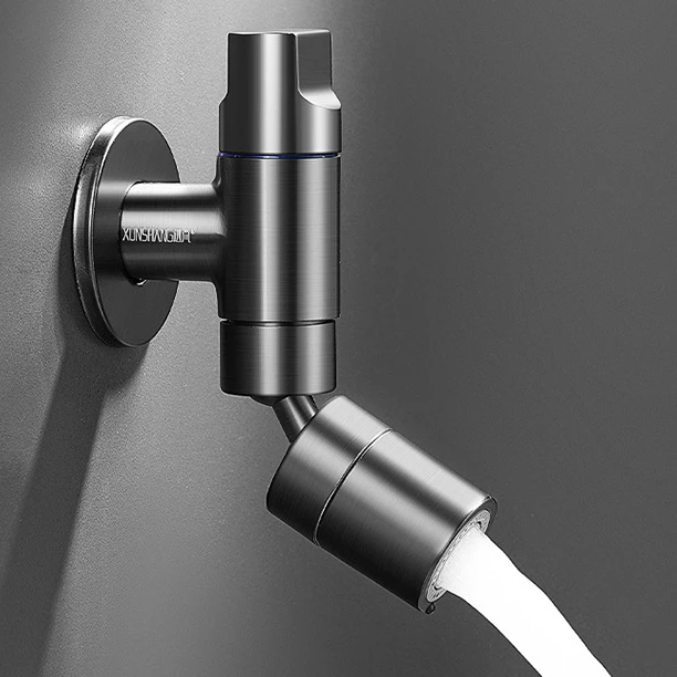 

New Mop Pool Tap Bathroom Sink Rotation Faucet Wall Mounted Sqaure Chrome Gray Brass Mini Wash Basin Tap Bibcock