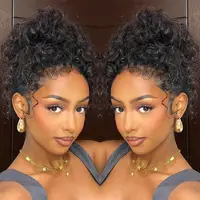 Perruque Cheveux Humains Bouclés Effet Vague d'Eau 18-36 pouces, Densité 250, avec Sangle Invisible et Cordon de Serrage, Perruque Frontale 360 Full HD en Dentelle Pré-Pluckée 1