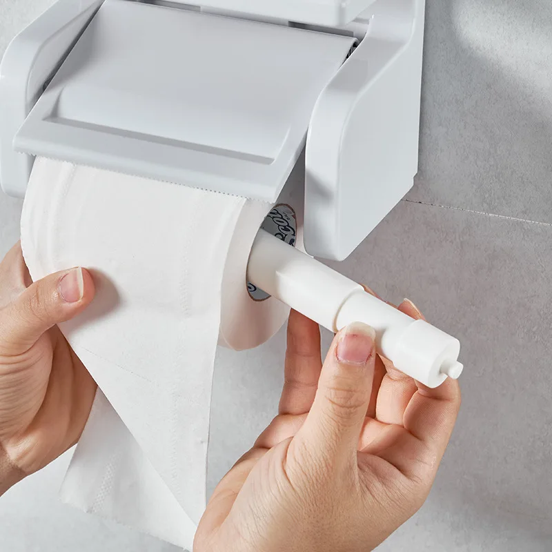 1pcs Replacement Toilet Roll Paper Shaft Adjustable Paper Roll Core Flexible Tissue Spindle Insert Spring Bathroom Accessories