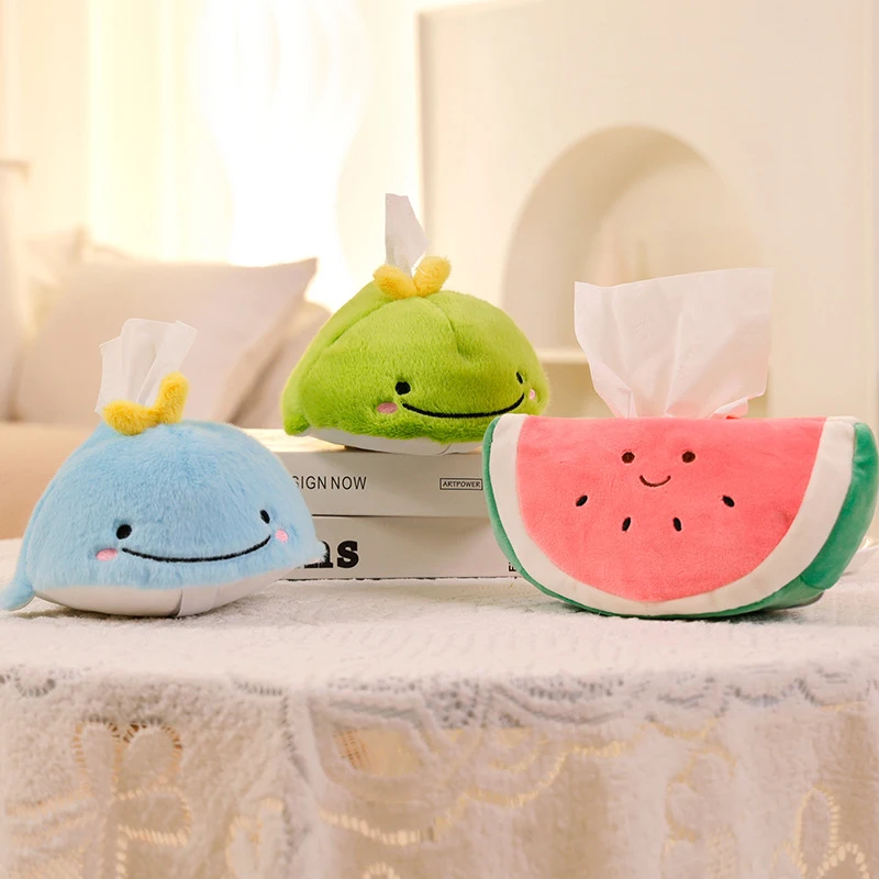 Cartoon Cute Plush Tissue Boxes Pineapple Watermelon Avocado Whale ...