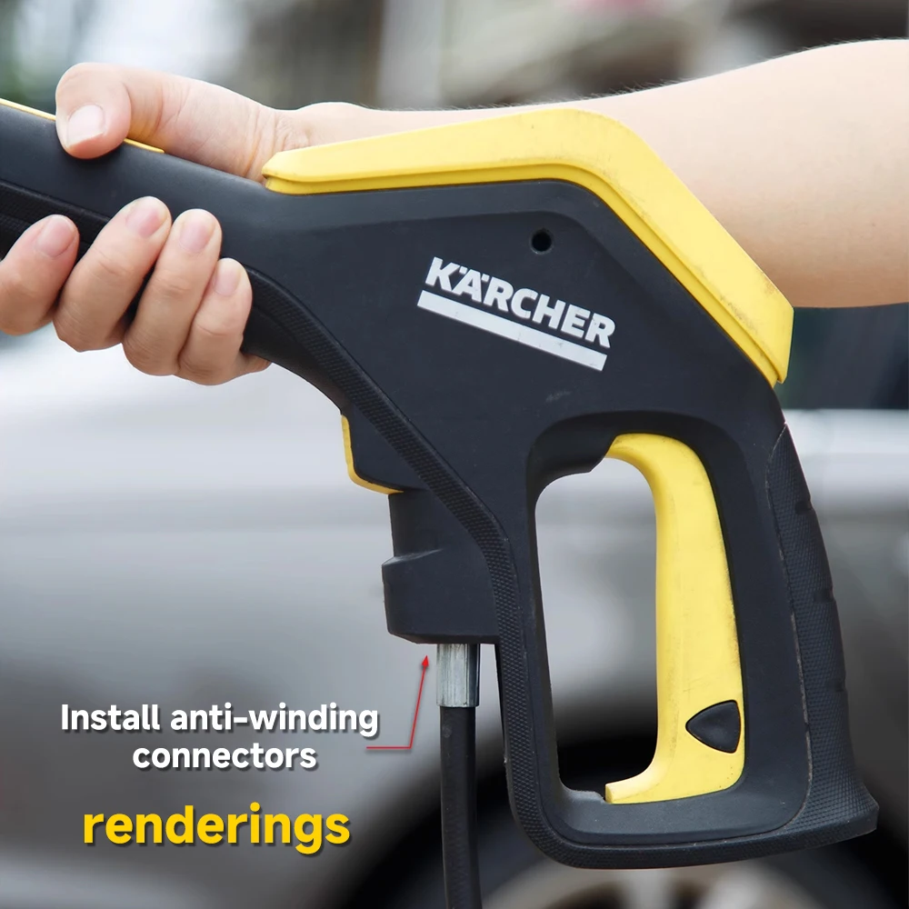 High Pressure Washer Pipe Connector for Karcher Pressure Gun Hose 360 Degree Rotation Connector Anti-tangle Swivel 3/8 male 6